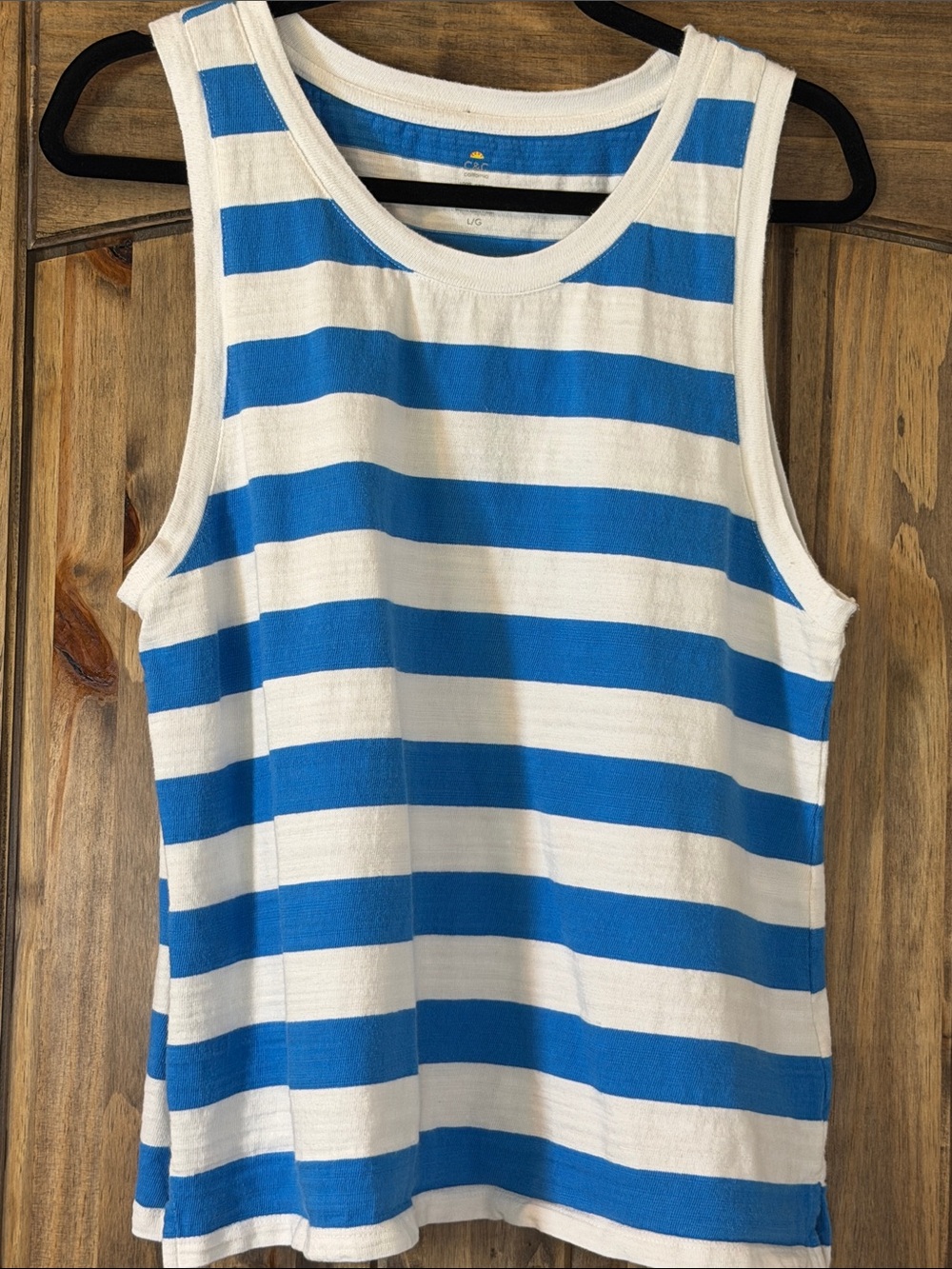 C&C California Blue & White Striped Tank